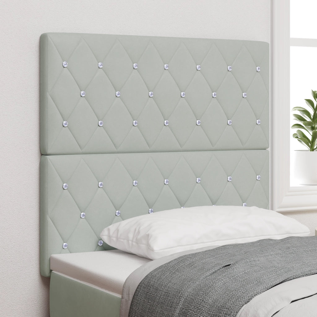 Testiera LED Grigia Chiara 100 cm Velluto