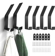 6 pacchetto di jashaken da appendere al muro, jashaken per forare, jashaken moderni in metallo neri, jashaken per abbigliamento, cappelli, sciarpe, asciugamani, bagno, camera da letto, porta, armadio