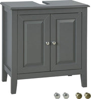 Cassa per sanitari - archiviazione bagno - cassa per lavabo - costruzione in MDF - spazioso con 2 porte e 2 pannelli - progetto versatile - 60 cm x 62 cm x 30 cm - grigio scuro