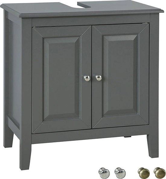 Cassa per sanitari - archiviazione bagno - cassa per lavabo - costruzione in MDF - spazioso con 2 porte e 2 pannelli - progetto versatile - 60 cm x 62 cm x 30 cm - grigio scuro