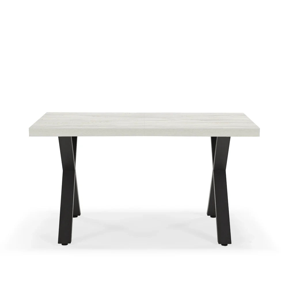 Tavolo allungabile da pranzo Quercia Bianco 145x85 MADE IN ITALY modello PABLO fino a 195 CM per sala da pranzo, cucina e soggiorno, design moderno con top in melaminico