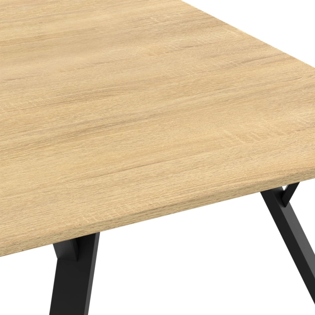 YSEULT mesa de comedor para 8 en madera y negro 160 cm diseño industrial