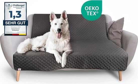 Duvetta impermeabile per cani - Cuscino per cani robusto come protezione per divano e letto - Duvetta antiscivolo per cani anche adatta per cani grandi - Lavabile in macchina - 205 x 130 cm - Grigio