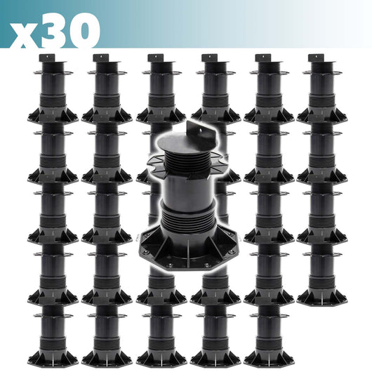 Set 30 supporti per pavimenti galleggianti Altezza regolabile 140-210mm Max 2700 kg Piedini per decking