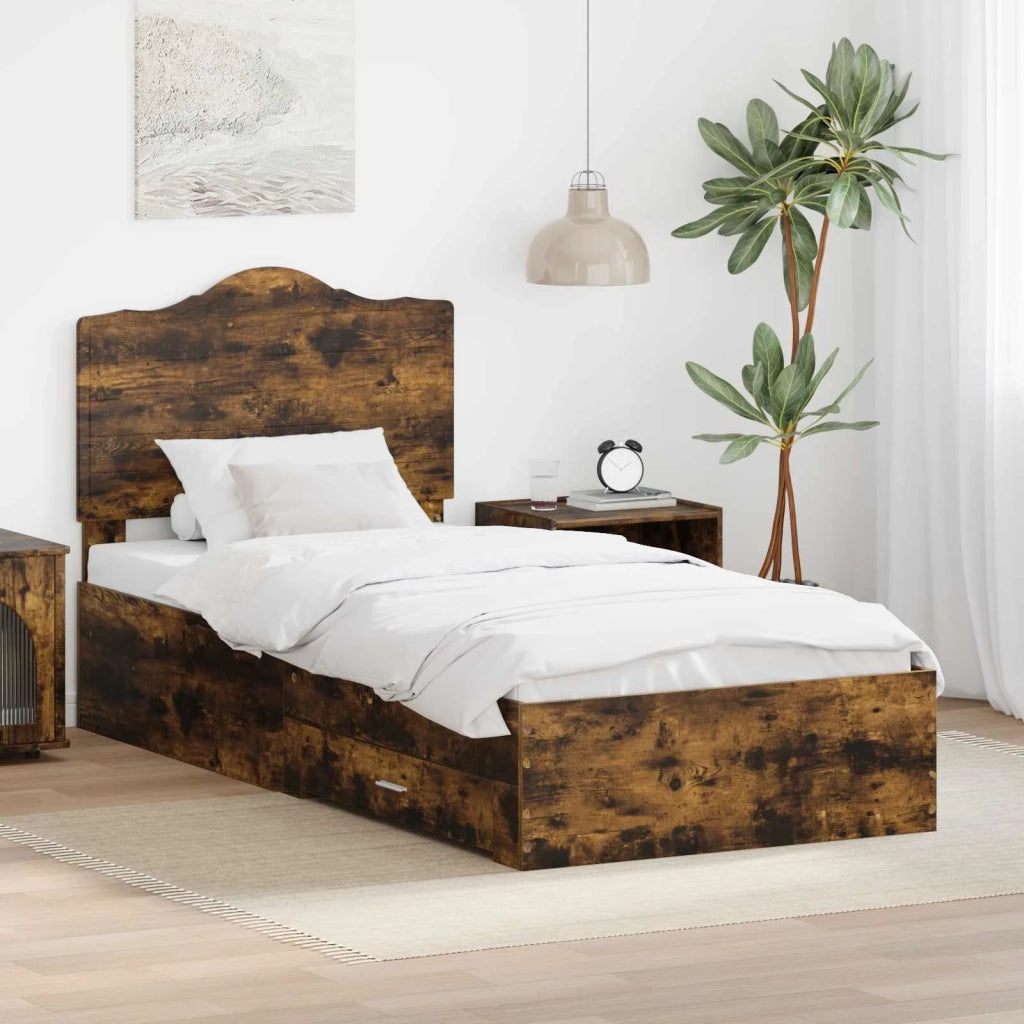 Struttura del letto Rovere fumé 70 x 190 cm Legno multistrato
