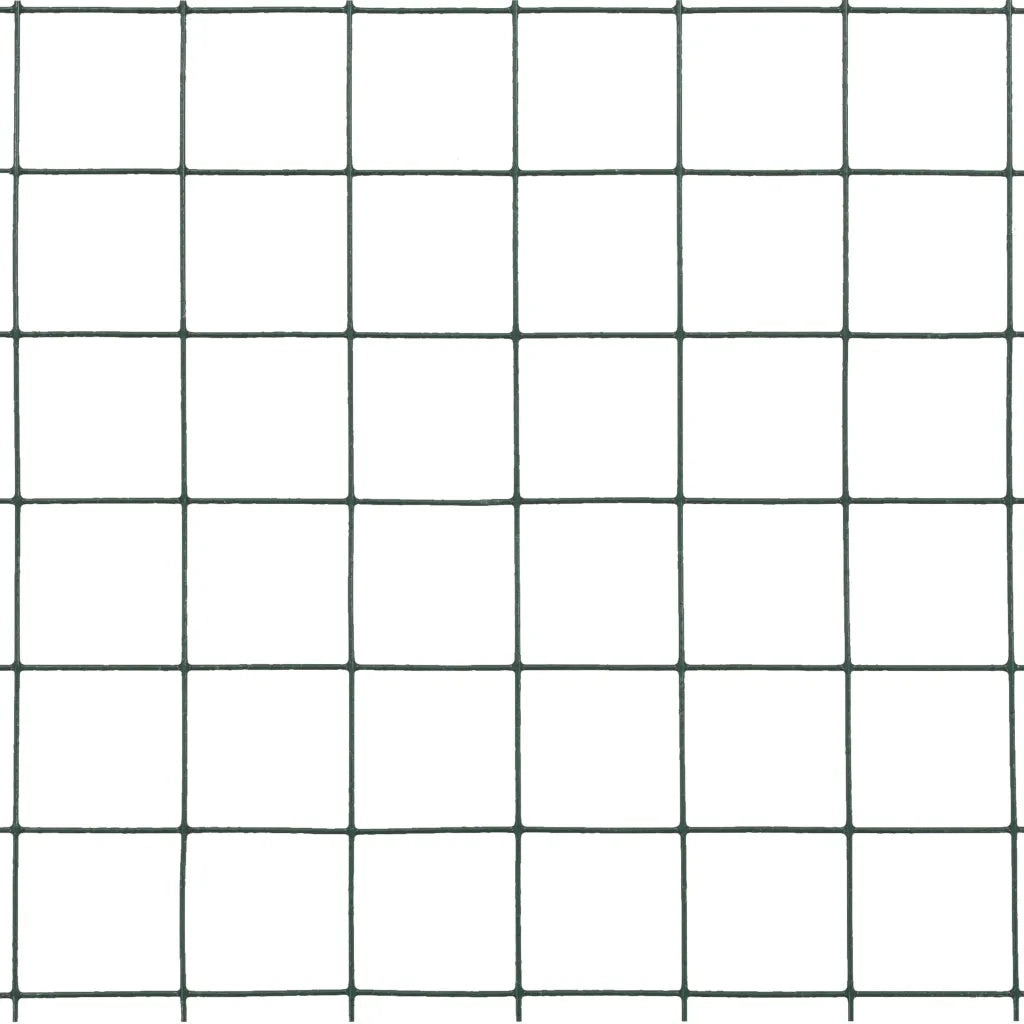Recinzione in Rete per Pollaio in Acciaio e PVC 25x1,5 m Verde cod mxl 21511