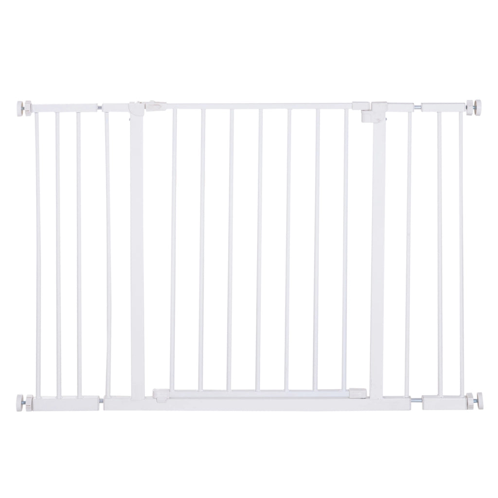 EasyComfort Cancellino per Cani di Sicurezza Estensibile da 76-107cm Montaggio a Pressione, Metallo e Plastica, Bianco