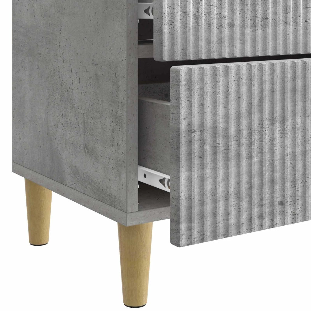 Armadio da Notte con cassetto Grigio Cemento 62 x 34,5 x 48 cm