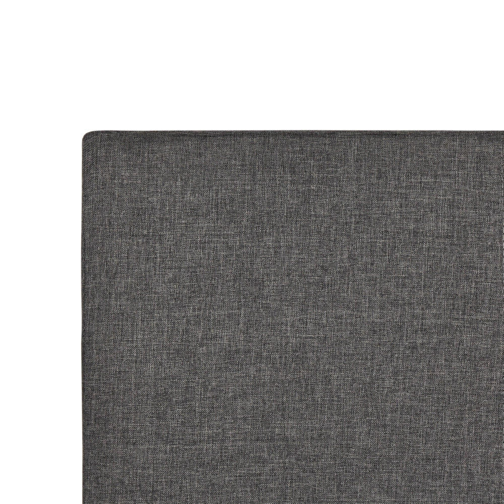 Letto matrimoniale Imbottito in Tessuto grigio con testiera e contenitore 120 x 200 cm stile elegante
