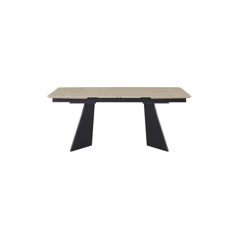 Tavolo Holger Dimensione 180(240)*90*76 Top Travertino + Gambe Nere