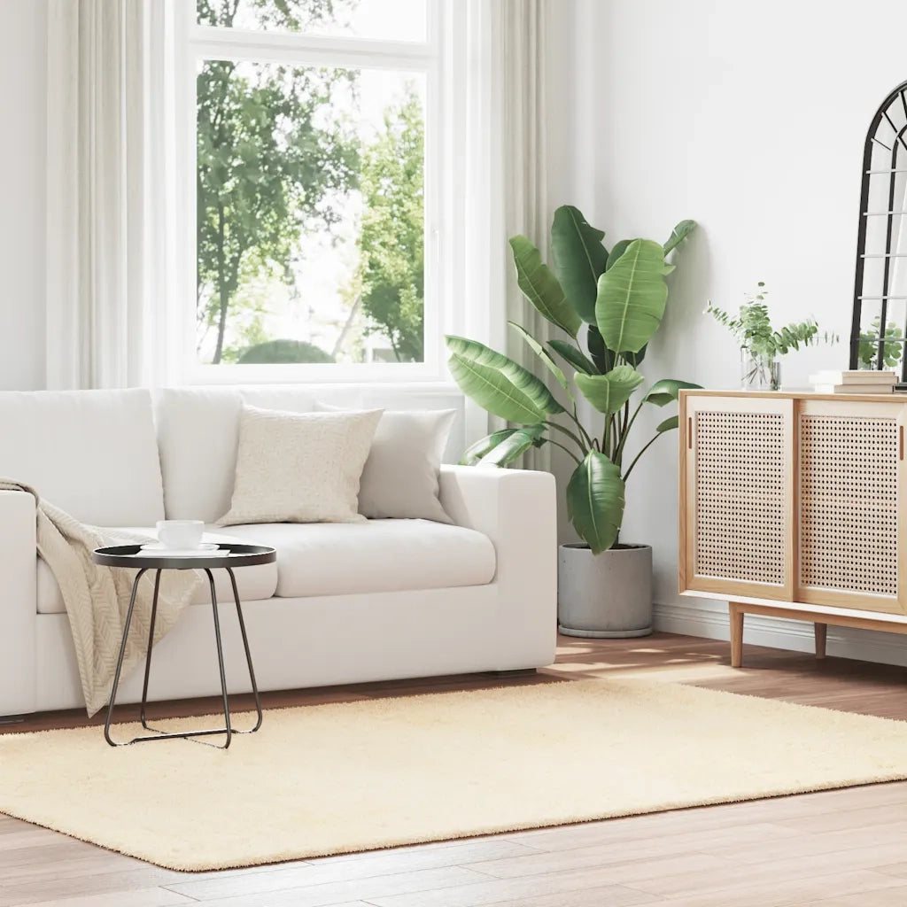 vidaXL Tappeto Shaggy a Pelo Lungo NAVARRA Crema 160x230 cm poliestere