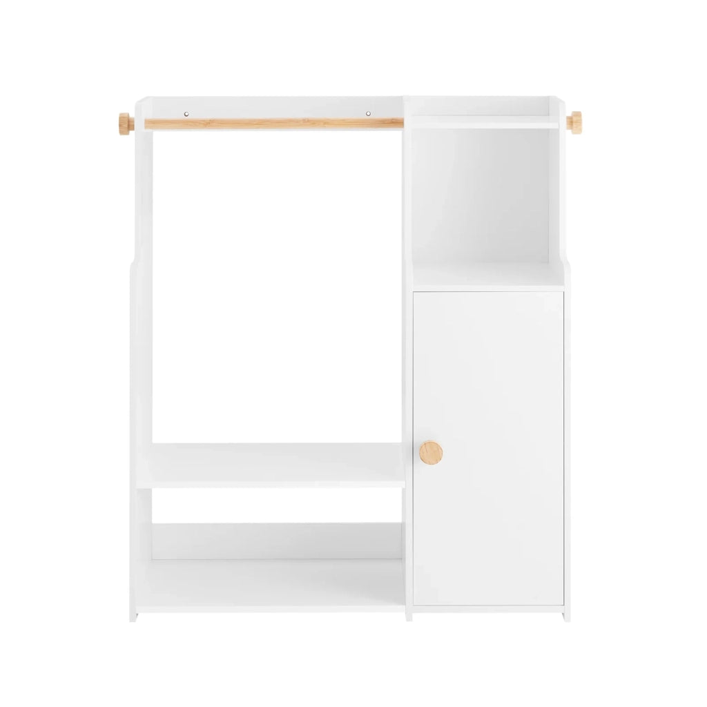 SoBuy Mobile per Bambini con Appendiabiti, Giardaroba per Bambini con scatole, Armadio per bambini, Bianco 94x35x110cm KMB110-W