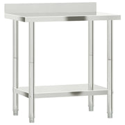 Tavolo da lavoro professionale da cucina con alzatina 82,5 x 55 x 93 cm acciaio inox 02_0045411