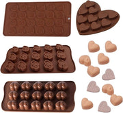 Moldi di Chocolata a Cuore Premium - 4 Pezzi - Confezione Food Grade - Adatti per Chocolata, Confetti, Gelato, e Biscotti di Ghiaccio
