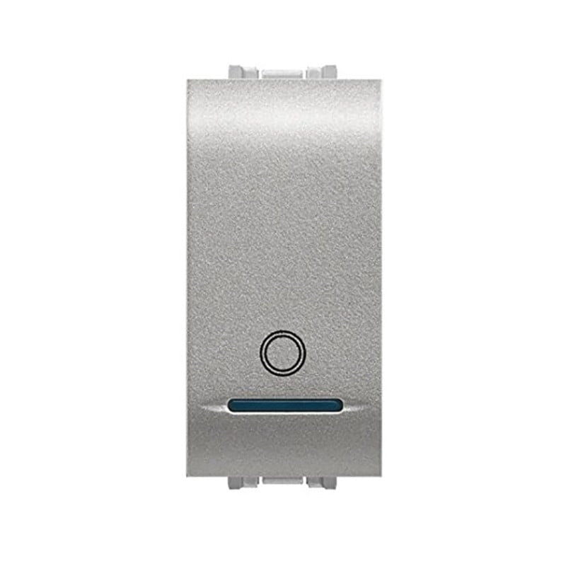 PULSANTE UNIPOLARE ILLUMINABILE 'MYLIFE' 16Ax 250V - Grigio - EC ELETTROCANALI