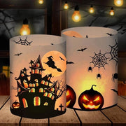 Decorazione di Halloween - Luminarie da tavolo - Zucca Pipistrello Strega Ragnatela - Esterno Interno Giardino Set di compleanno per bambini - Lampadine candele.