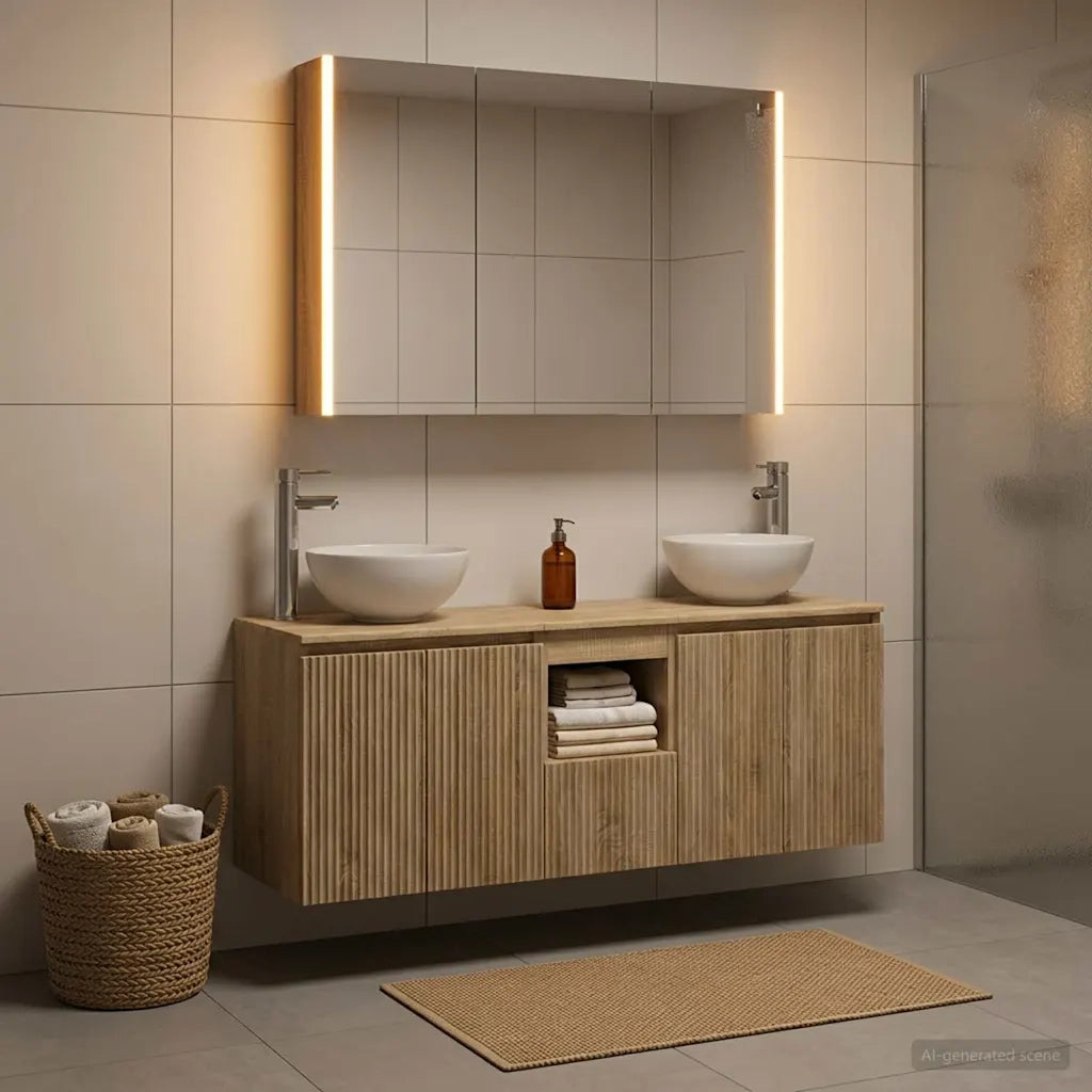 Set di Armadi da Bagno 4 pcs Rovere Sonoma 103,5 x 15,5 x 70 cm 3406345