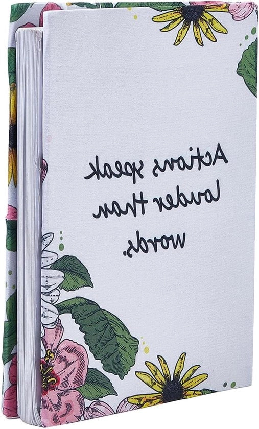 Copertina per libro di fiori aquarello, con copertura e stampa doppia lavabile e pieghevole