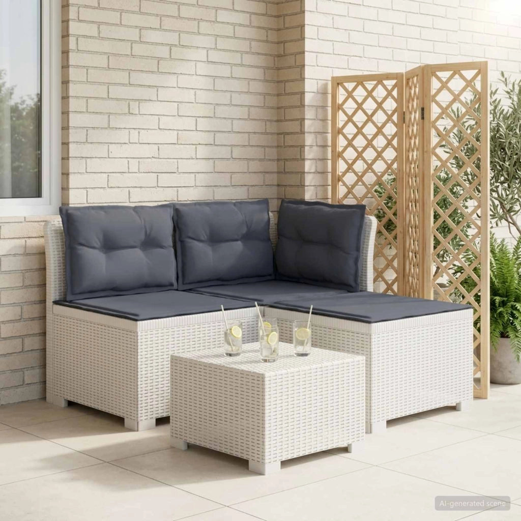 Divano da giardino 3 posti con cuscini in look rattan 3 posto 8011915