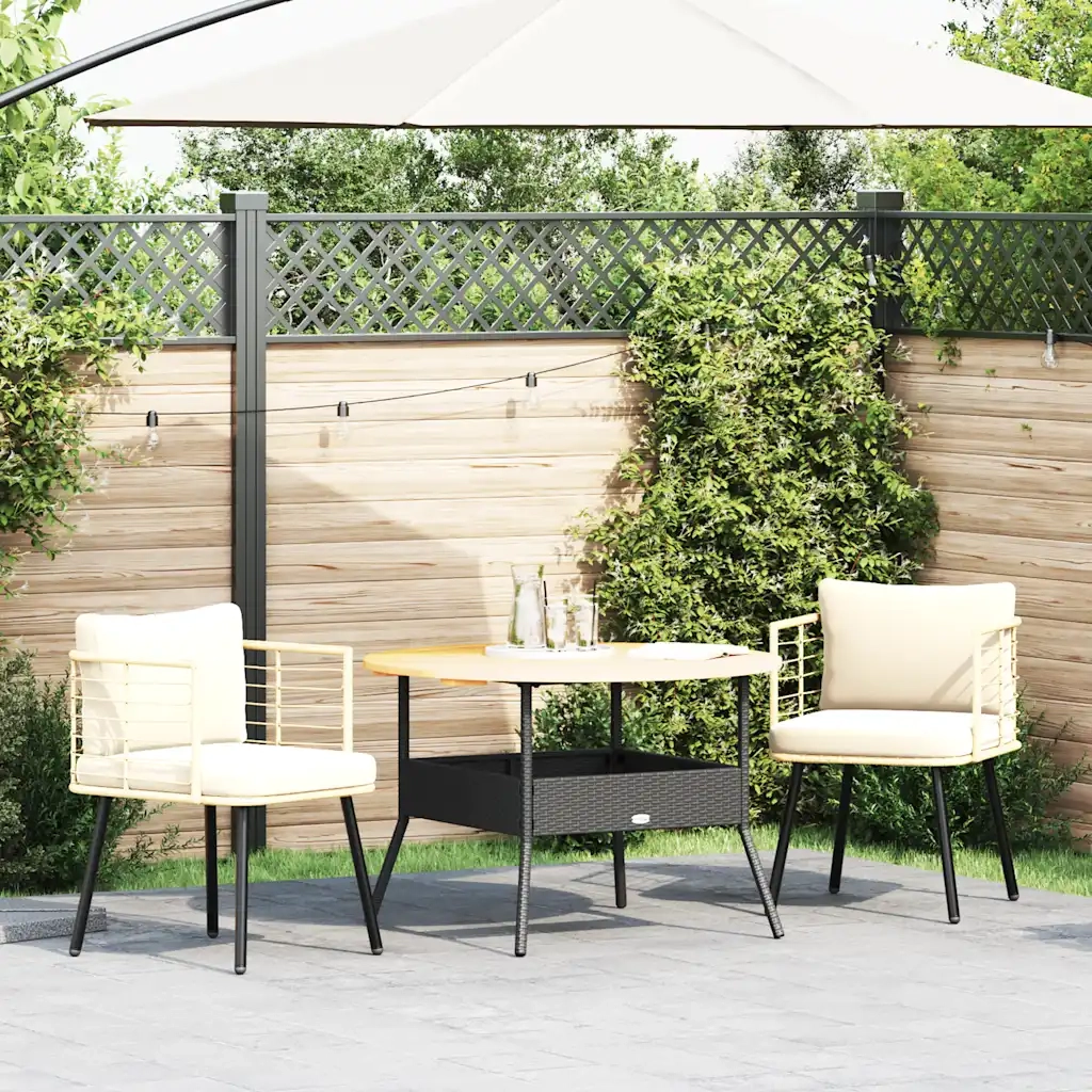 vidaXL Sedie da Giardino 2pz con Cuscini Naturale in Polyrattan