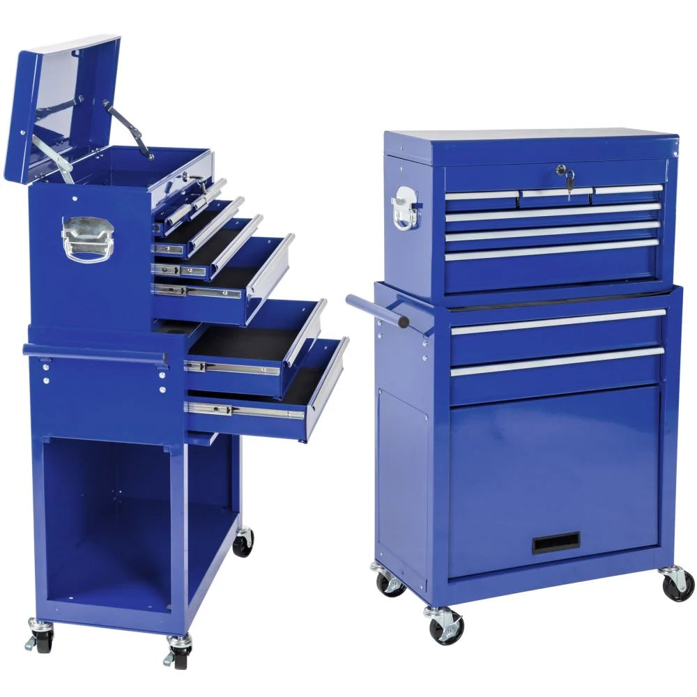 Carrello da officina blu a 8 cassetti 3408116
