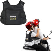 Cinturone di sicurezza per bambini - Cinturino per moto - Lunghezza regolabile - Strisce riflettenti - 1-10 anni.