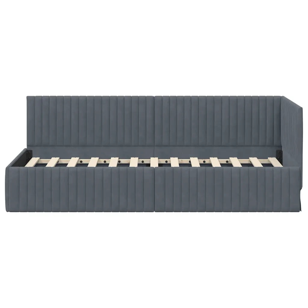 Cornice del letto ad angolo Grigio scuro 80 cm x 200 cm Velluto 42016247