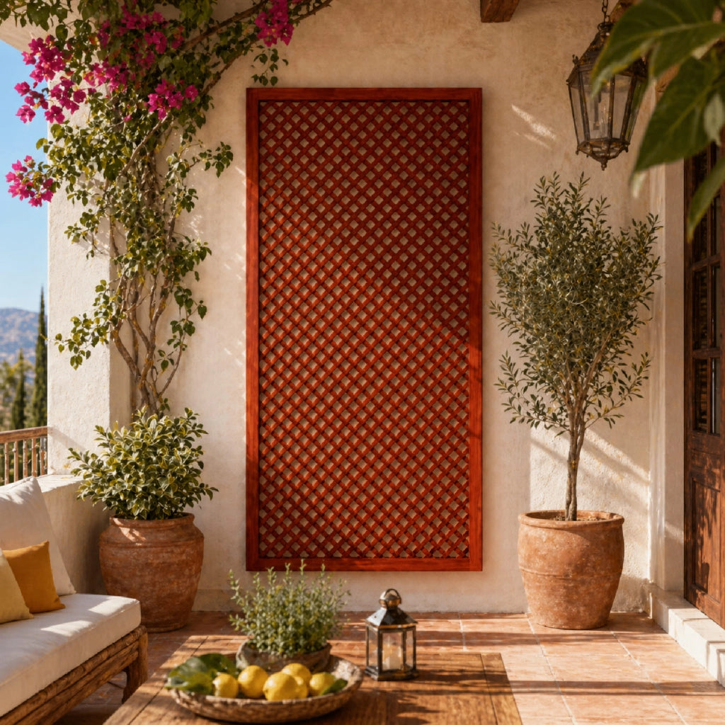 Traliccio Divisorio In Legno Di Pino Per Giardino Balcone E Terrazza Pannello Grigliato Per Piante Rampicanti Schermo Privacy Outdoor Arredo Decorativo 60 x 183 Cm Legno Scuro