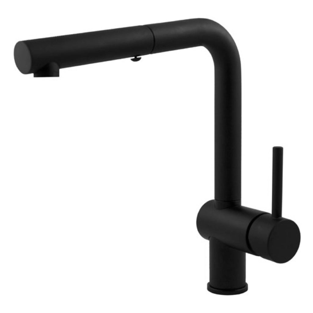 Rubinetto miscelatore monocomando per lavello con doccetta estraibile serie light nero opaco  3/8  Rubinetteria paffoni spa