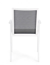 Set 4 Sedie da Giardino 56x61,5x88h cm con Braccioli Krion Bianco