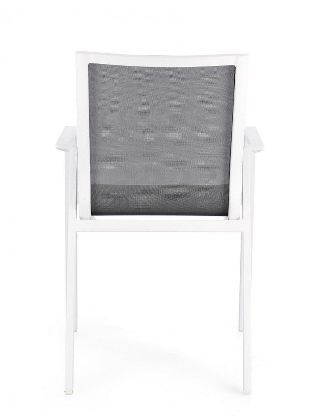Set 4 Sedie da Giardino 56x61,5x88h cm con Braccioli Krion Bianco