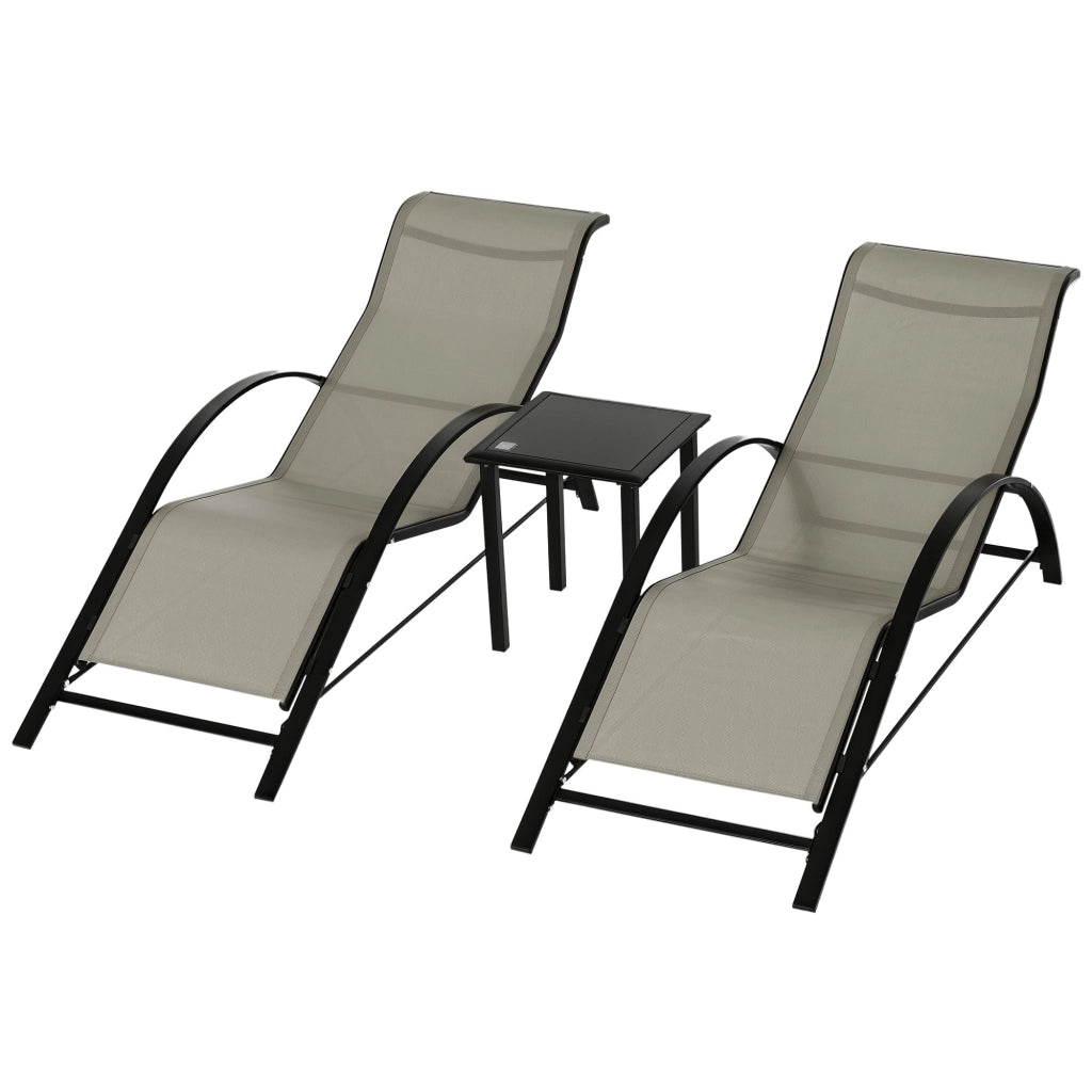 Letto a soppalco con tavolino in vetro ¨C zephmum ¨C 59x169x66 cm, grigio