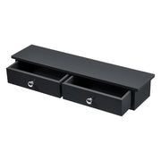 Mensola da parete con 2 cassetti mobile contenitore di design per ingresso soggiorno camera da letto MDF laccato 10 x 60 x 15 cm nero 03_0005194