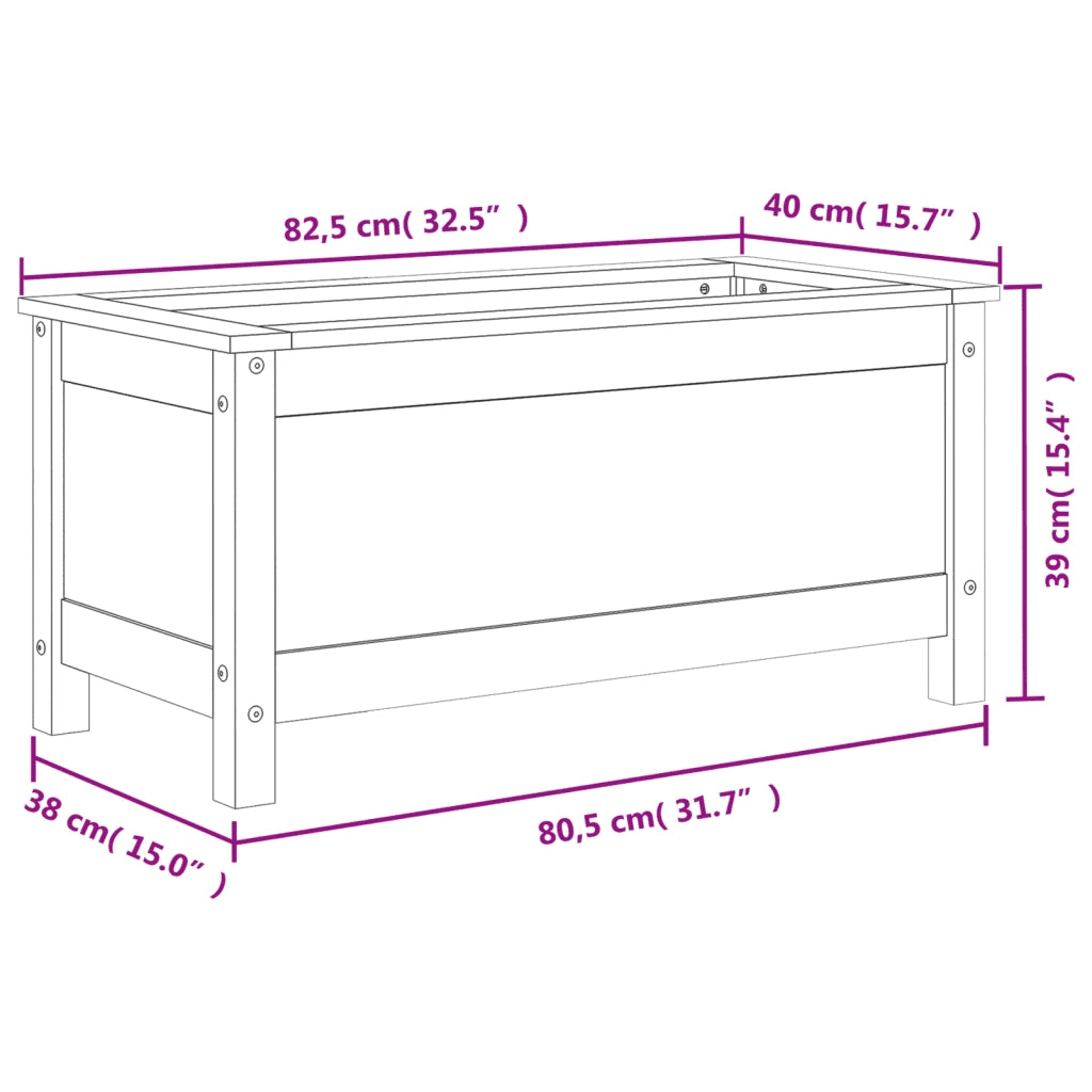 Fioriera da Giardino Ambra 82,5x40x39 cm Legno Massello di Pino 825257