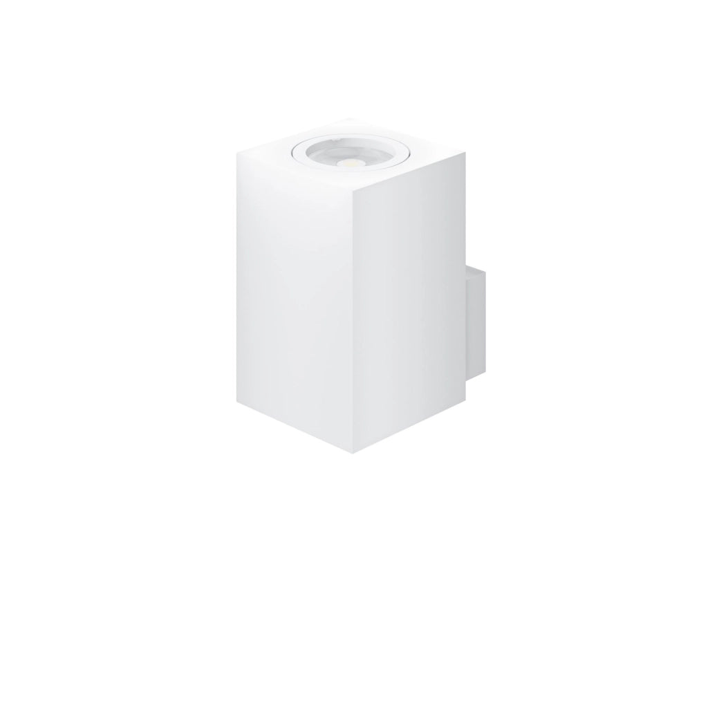 Zio Applique LED da Parete per Interni con Attacco GU10 38 Gradi Bianco Opaco, Design Quadrato Moderno ed Elegante, Installazione Semplice ed Efficace