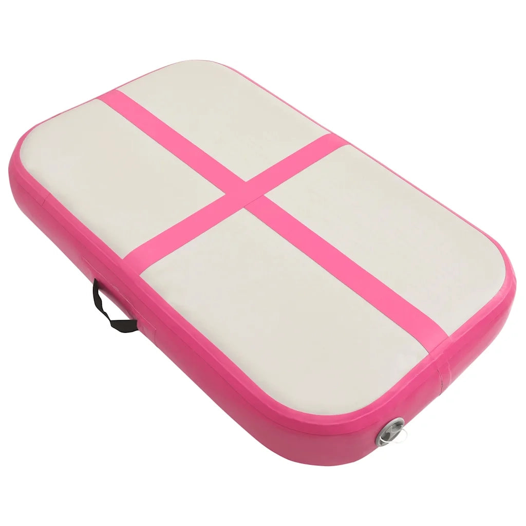 Tappetino Ginnastica Gonfiabile con Pompa 60x100x15 cm PVC Rosa CFW7379806