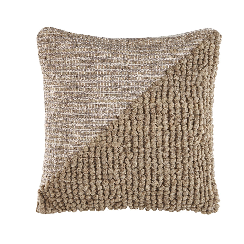 Set di 2 cuscini decorativi Lana e cotone beige 45 x 45 cm Fodera per cuscino a tinta unita con imbottitura in poliestere