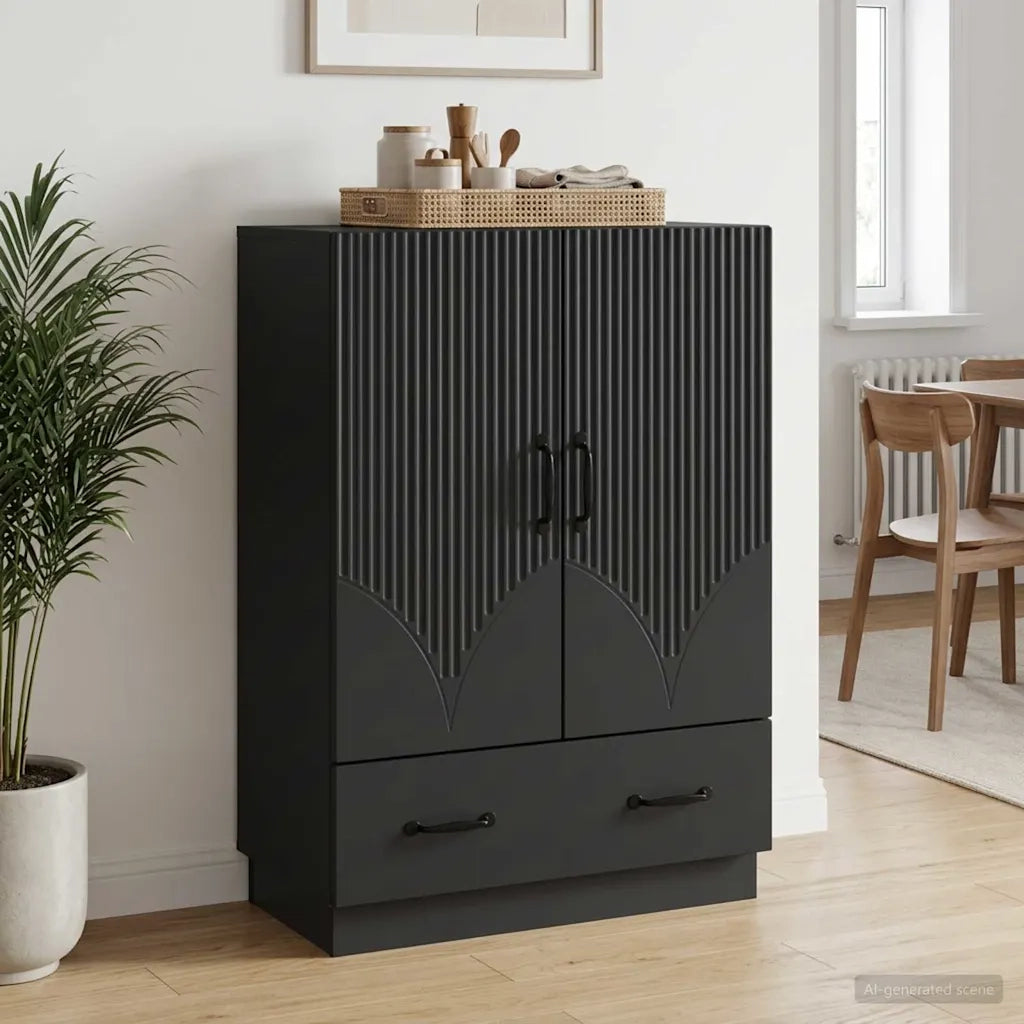 Credenza Nero 66 x 34,5 x 92 cm Legno ingegnerizzato 895356