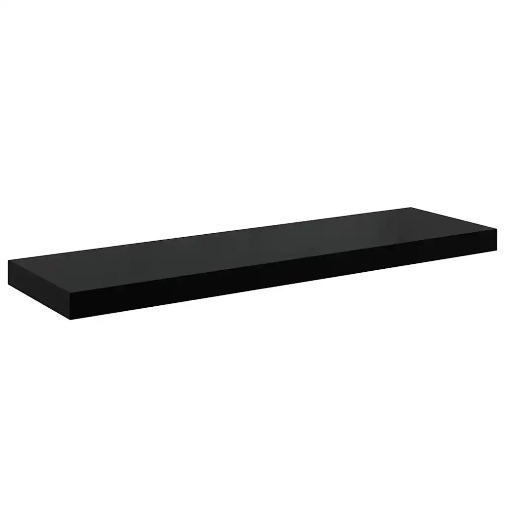 Scaffale a Parete Nero Lucido 80x23,5x3,8 cm in MDF cod mxl 32977