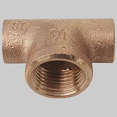 TEE BRONZO FEMMINA A SALDARE FEMMINA  18x1/2x18     MADE IN ITALY