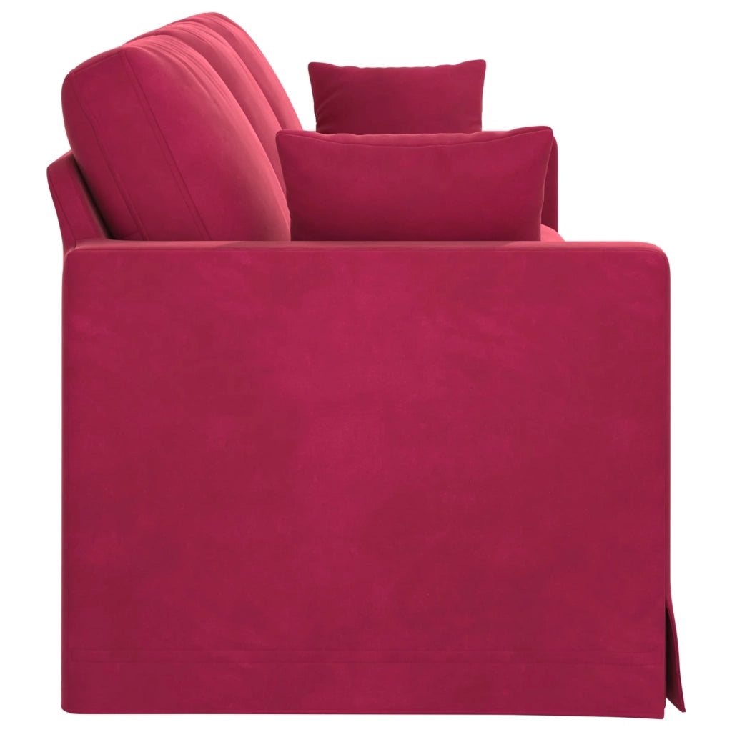 Divano Rosso Vino 228 x 78 x 80 cm Velluto