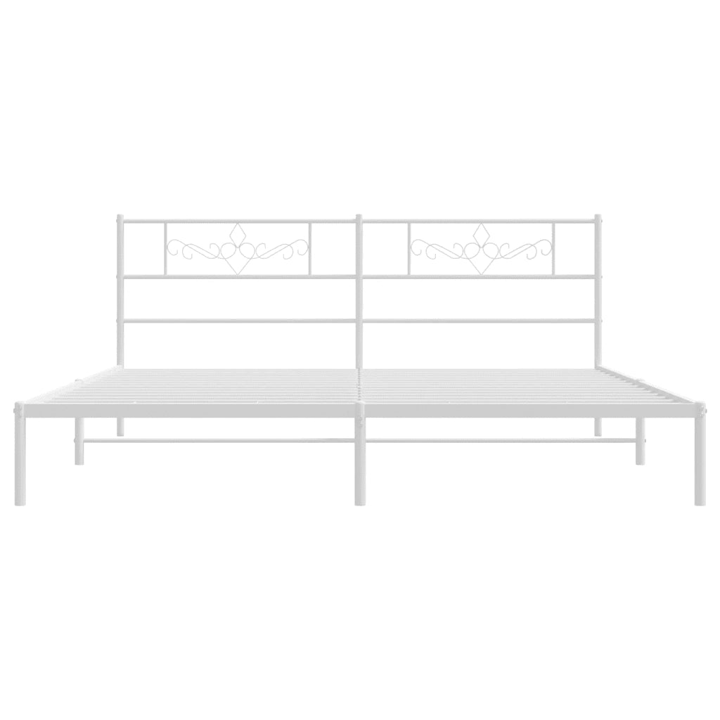 Giroletto con Testiera Metallo Bianco 200x200 cm