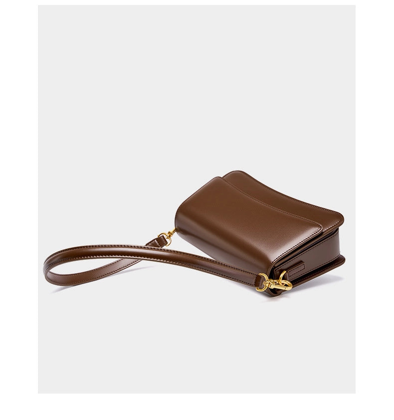 Borsa a tracolla Stachel da donna in vera pelle marrone