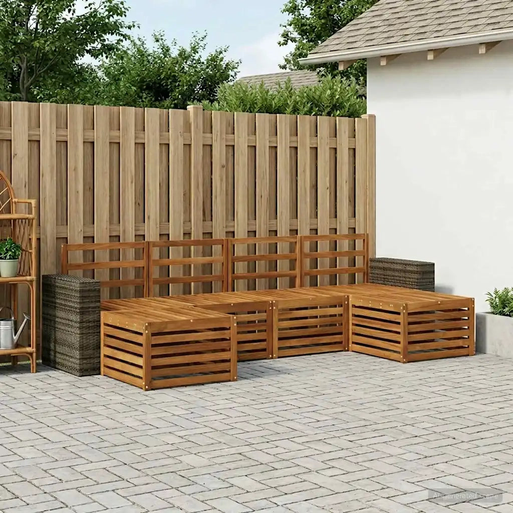 Set divani 6 pcs Naturale Legno di Acacia Massello