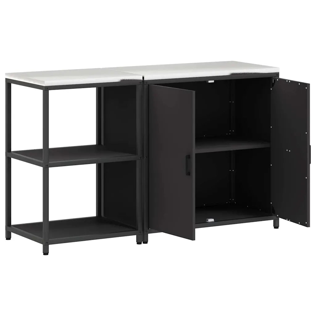 Set di Stoccaggio per Cucina con lo scaffale 2 pcs Nero 3392680