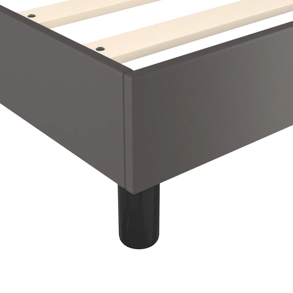 Struttura Letto a Rete a Molle-Giroletto Grigio 180x200 cm in Similpelle 359057