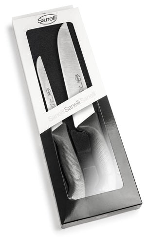 Set 2 Coltelli per Carne  Manico Antiscivolo Sanelli Skin Nero