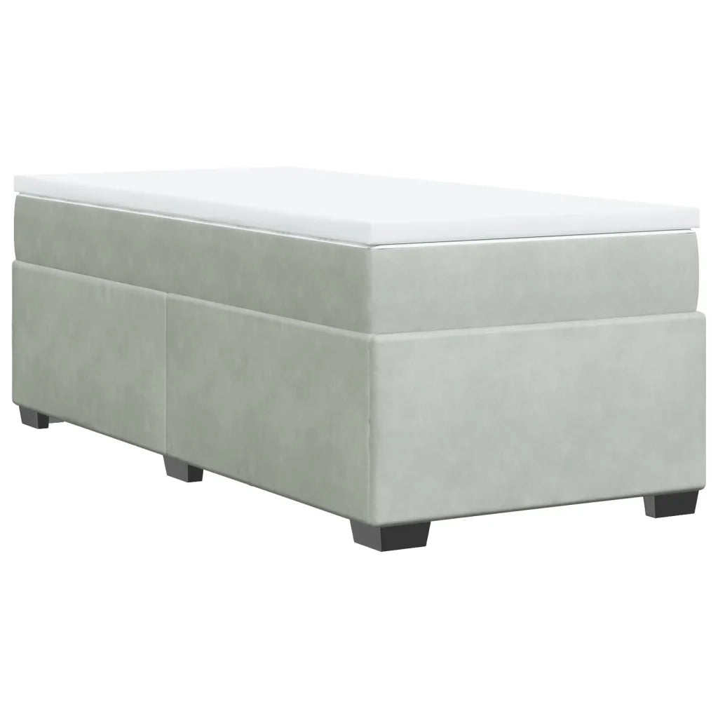 Giroletto a Molle con Materasso-Struttura Letto Grigio Chiaro 80x200 cm Velluto 189408