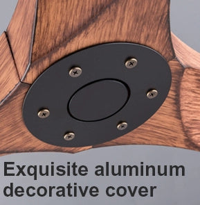 Ventilatore da Soffitto 132 cm senza Luce con Motore DC Silenzioso e Telecomando, Design Noce per Interni ed Esterni