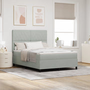 Letto con Box Spring e Materasso & Luce LED Grigio Chiaro 160x200 cm Velluto
